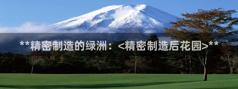 彩神购彩-购彩大厅入口：**精密制造的绿洲：<精密制造后花园>**