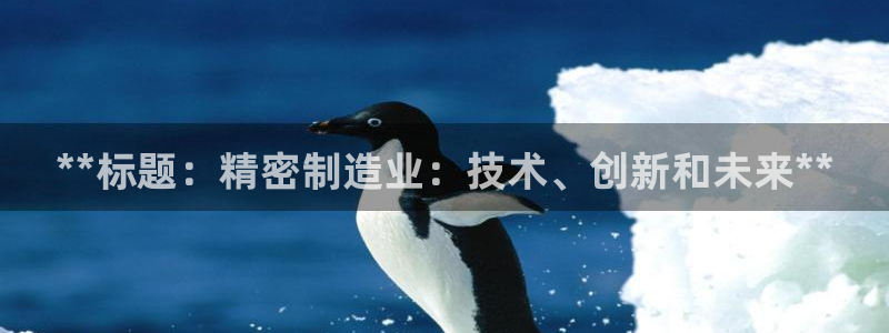 彩神8app官方下载：**标题：精密制造业：技术、创新和未来**
