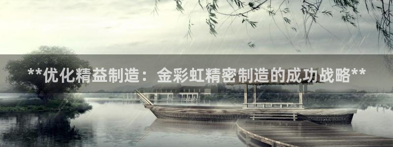 天天赢彩神：**优化精益制造：金彩虹精密制造的成功战略**