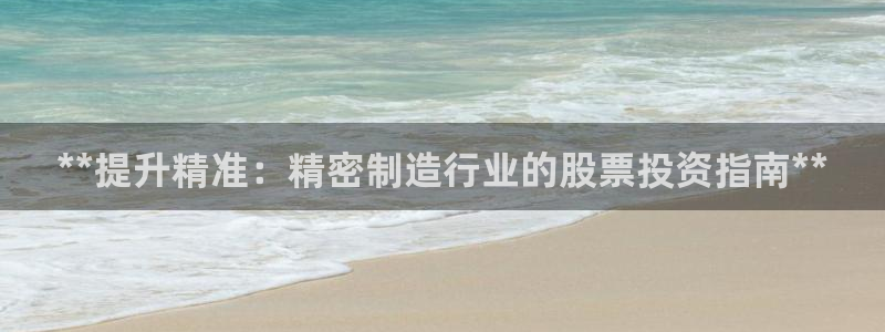 下载彩神通关注金码：**提升精准：精密制造行业的股票投资指南**