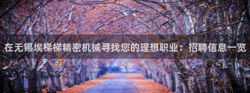 彩神iv争霸购彩大厅：在无锡埃梯梯精密机械寻找您的理想职业：招聘信息一览