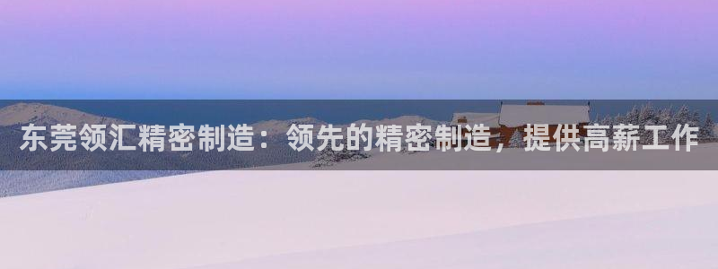 彩神8彩平台官网：东莞领汇精密制造：领先的精密制造，提供高薪工作