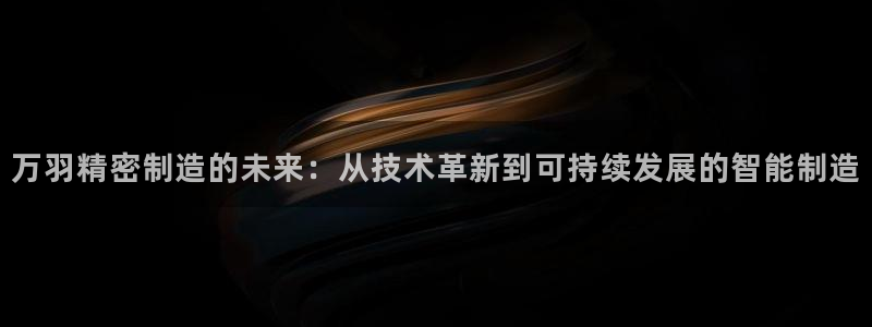 彩神v网赌软件下载：万羽精密制造的未来：从技术革新到可持续发展的智能制造
