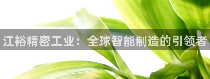 彩神v违法么：江裕精密工业：全球智能制造的引领者