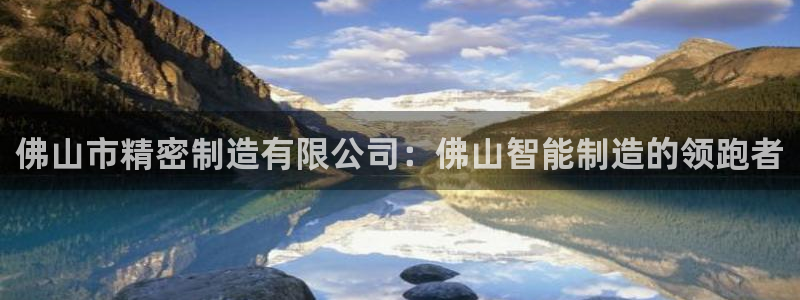 彩神8官网500：佛山市精密制造有限公司：佛山智能制造的领跑者